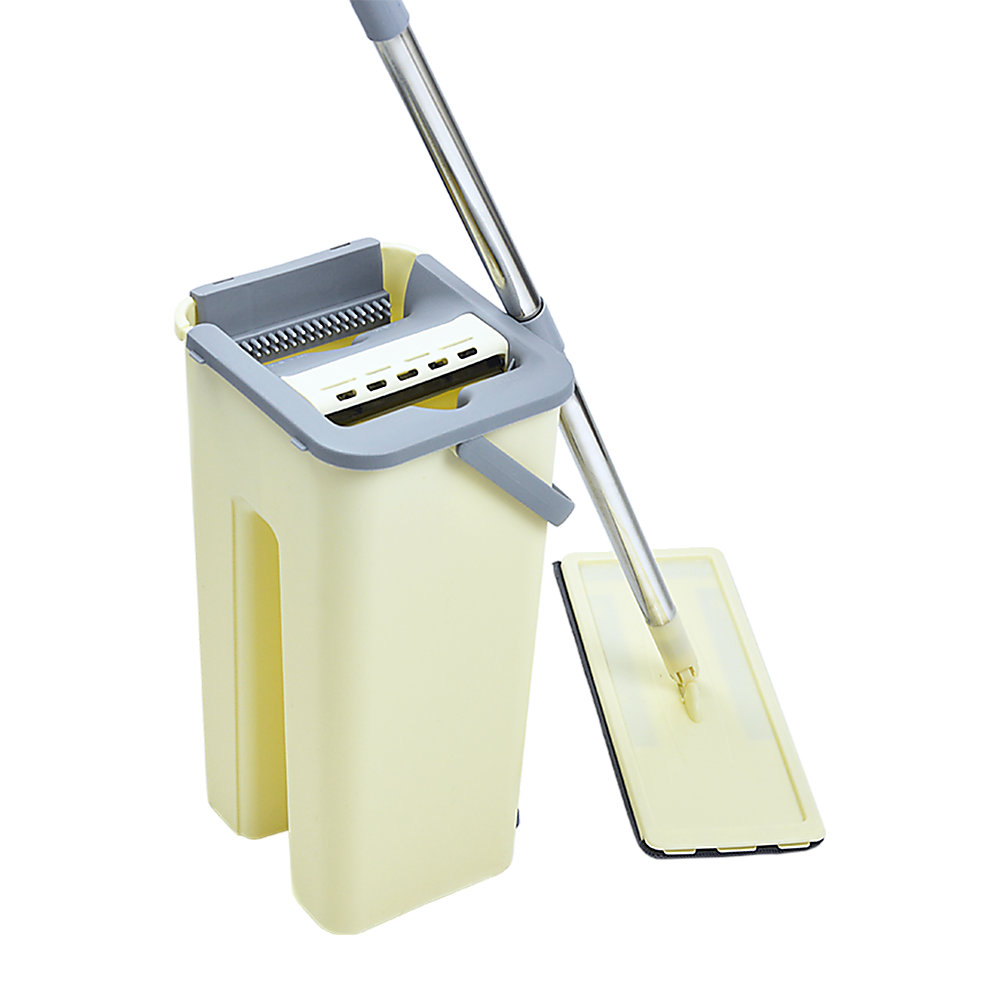 4x Microfiber Pads Flat Mop Bucket Kit 360 Rotating Self Wash Cleaning 4x Microfiber Pads Flat Mop Bucket Kit 360 Rotating Self Wash Cleaning
