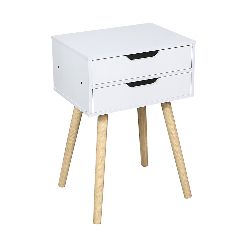Wooden Bedside Table 2 Drawers Cabinet Storage Tall Night Stand Wooden Bedside Table 2 Drawers Cabinet Storage Tall Night Stand