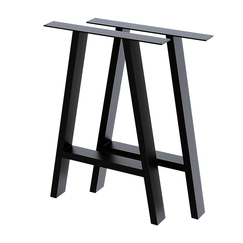 2x Rustic Dining Table Legs Steel Industrial Vintage 71cm - Black 2x Rustic Dining Table Legs Steel Industrial Vintage 71cm - Black