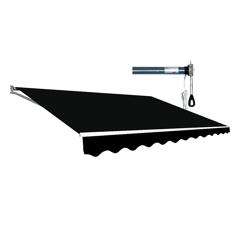 Motorised Outdoor Folding Arm Awning Retractable Sunshade Canopy Black 4.0m x 2.5m Motorised Outdoor Folding Arm Awning Retractable Sunshade Canopy Black 4.0m x 2.5m