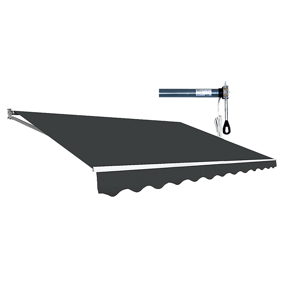 Motorised Outdoor Folding Arm Awning Retractable Sunshade Canopy Grey 5.0m x 3.0m Motorised Outdoor Folding Arm Awning Retractable Sunshade Canopy Grey 5.0m x 3.0m