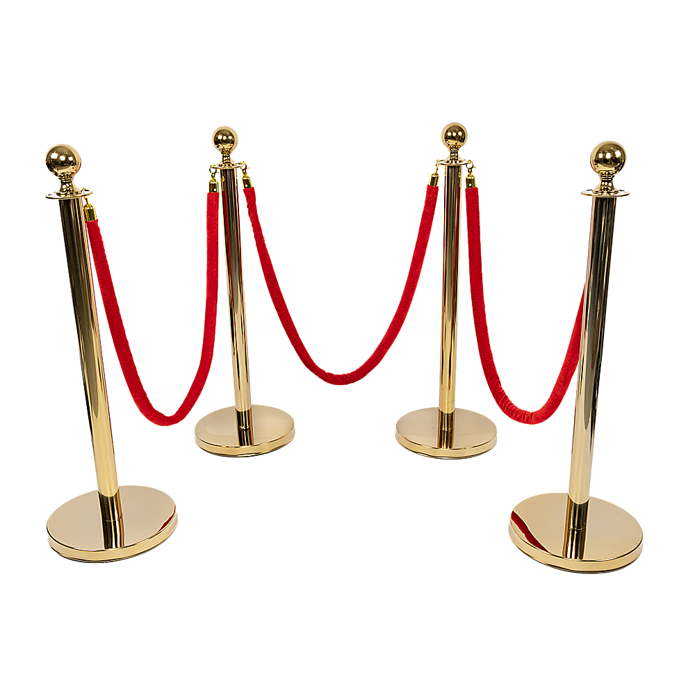 4 x Queue Barriers + 3 Ropes Exhibition Crowd Control Bollards 4 x Queue Barriers + 3 Ropes Exhibition Crowd Control Bollards
