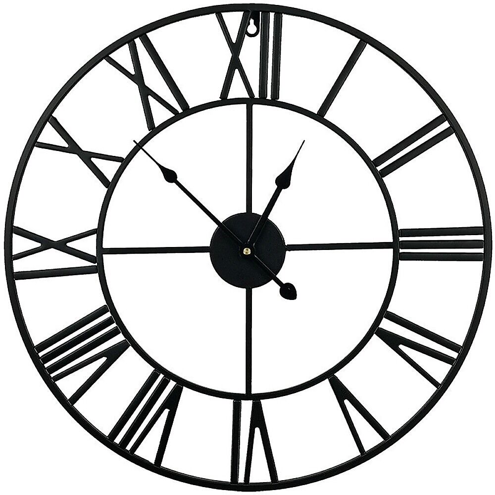 60cm Industrial Large Wall Clock, Round Metal Wall Clocks Roman Numerals Style 60cm Industrial Large Wall Clock, Round Metal Wall Clocks Roman Numerals Style