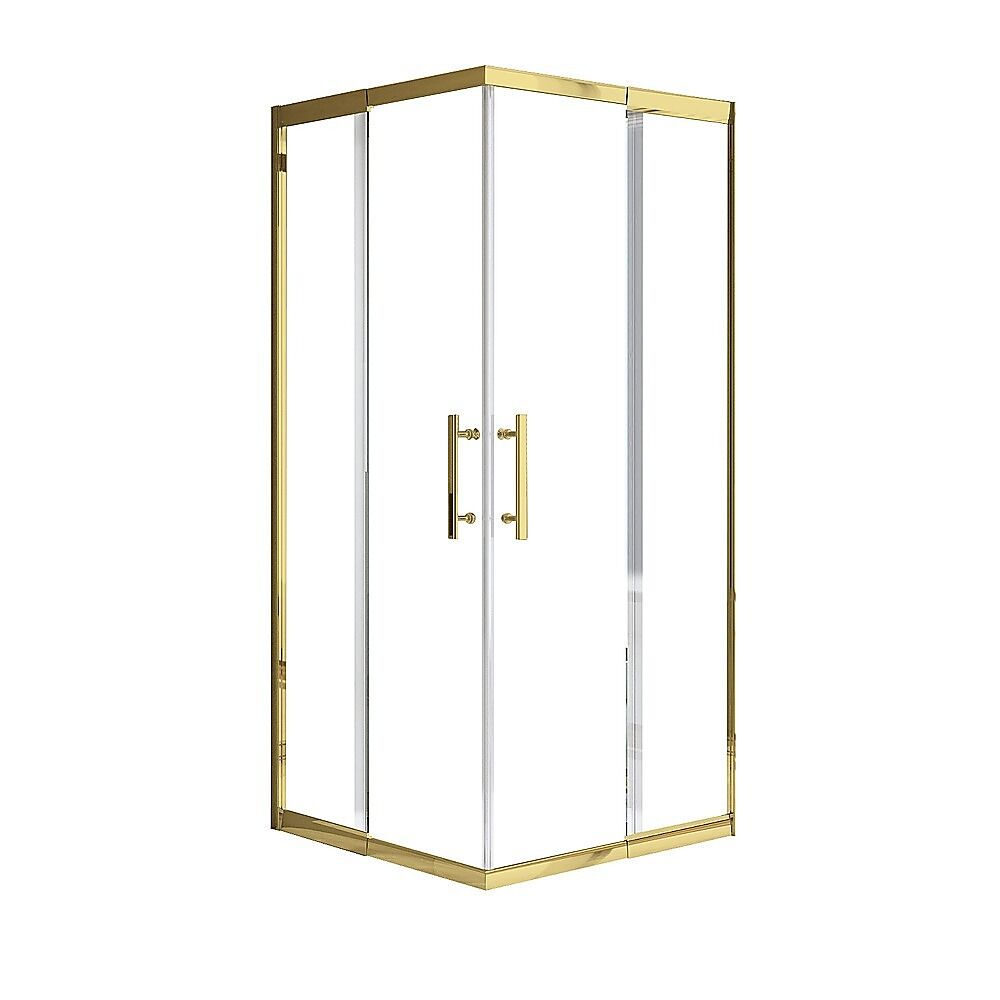 Adjustable 900x1000mm Double Sliding Door Glass Shower Screen in Gold Adjustable 900x1000mm Double Sliding Door Glass Shower Screen in Gold