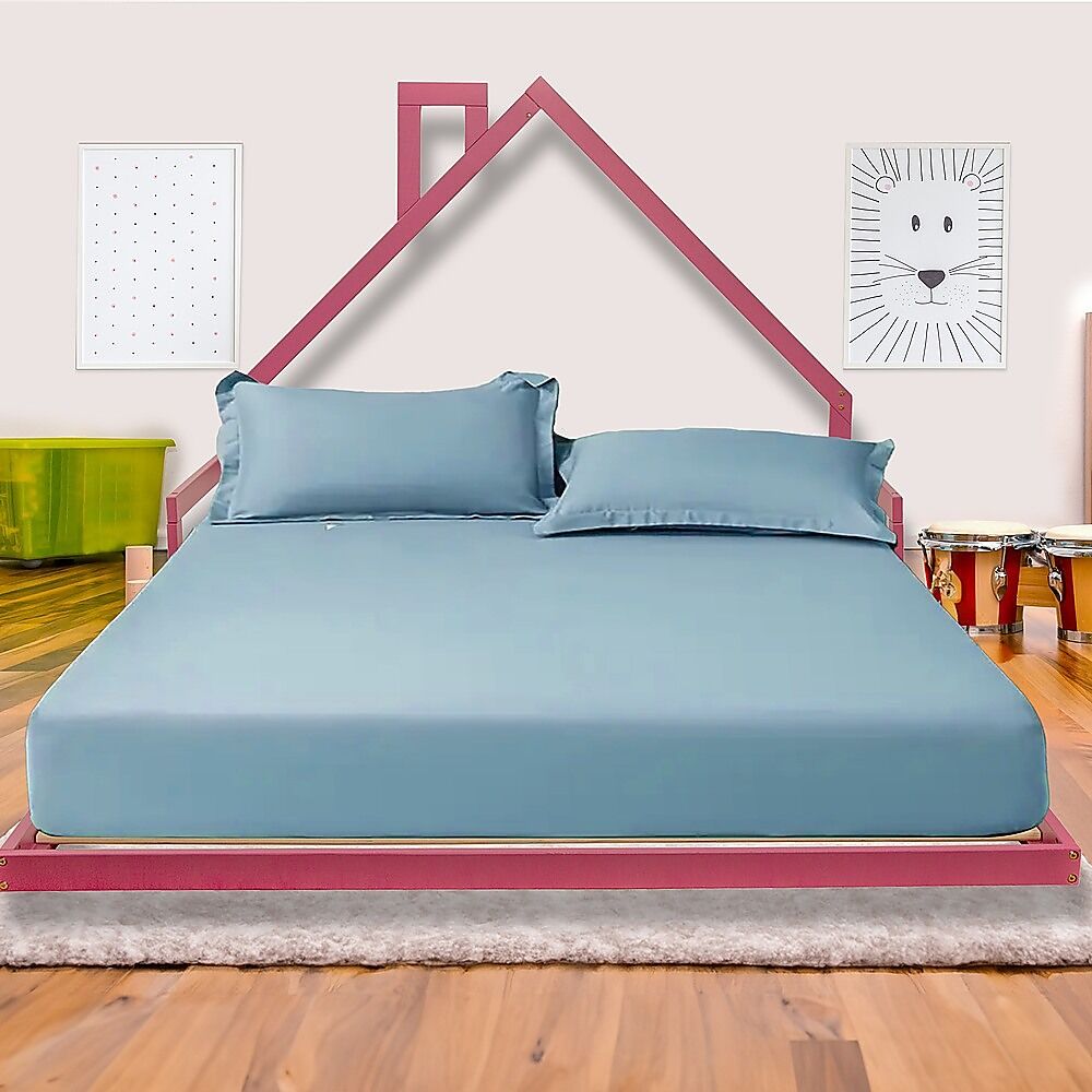 Pine Wood Floor Bed House Frame for Kids and Toddlers Pine Wood Floor Bed House Frame for Kids and Toddlers