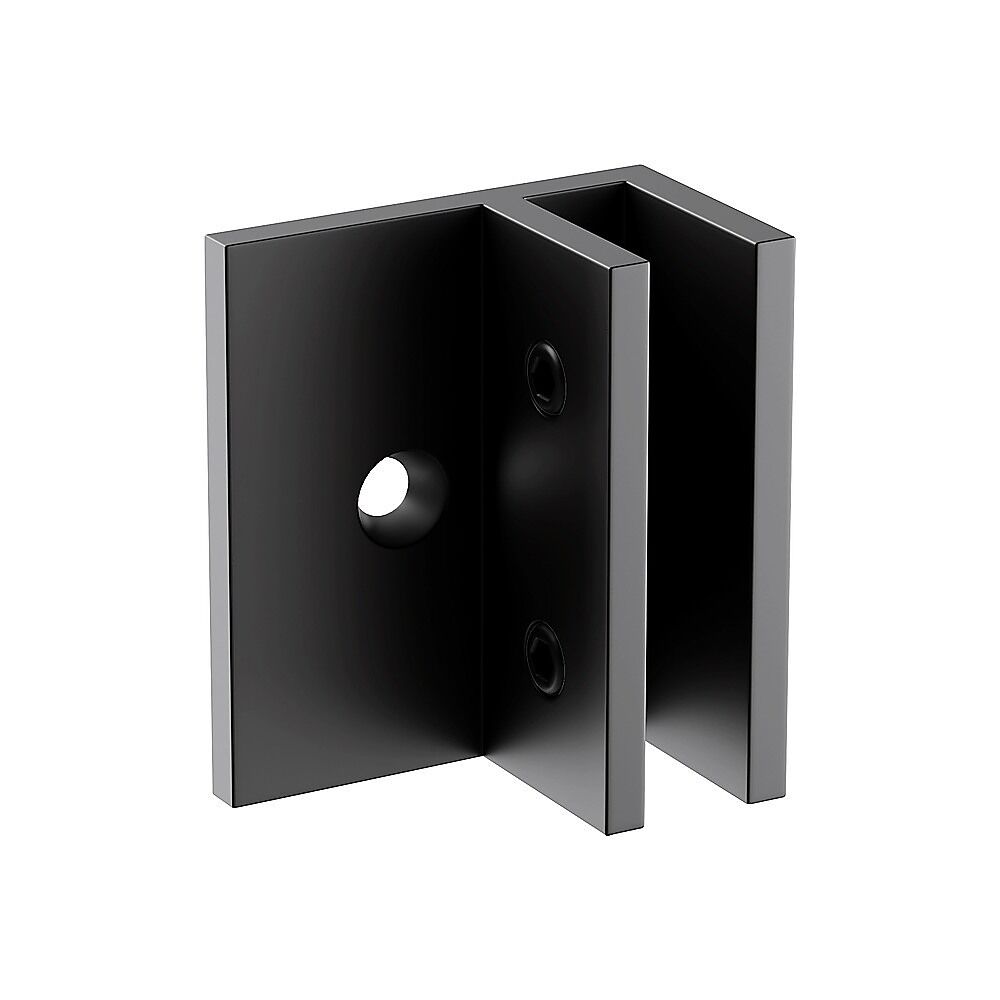 70cm Frameless Glass Bath Screen with Brackets - Black 70cm Frameless Glass Bath Screen with Brackets - Black