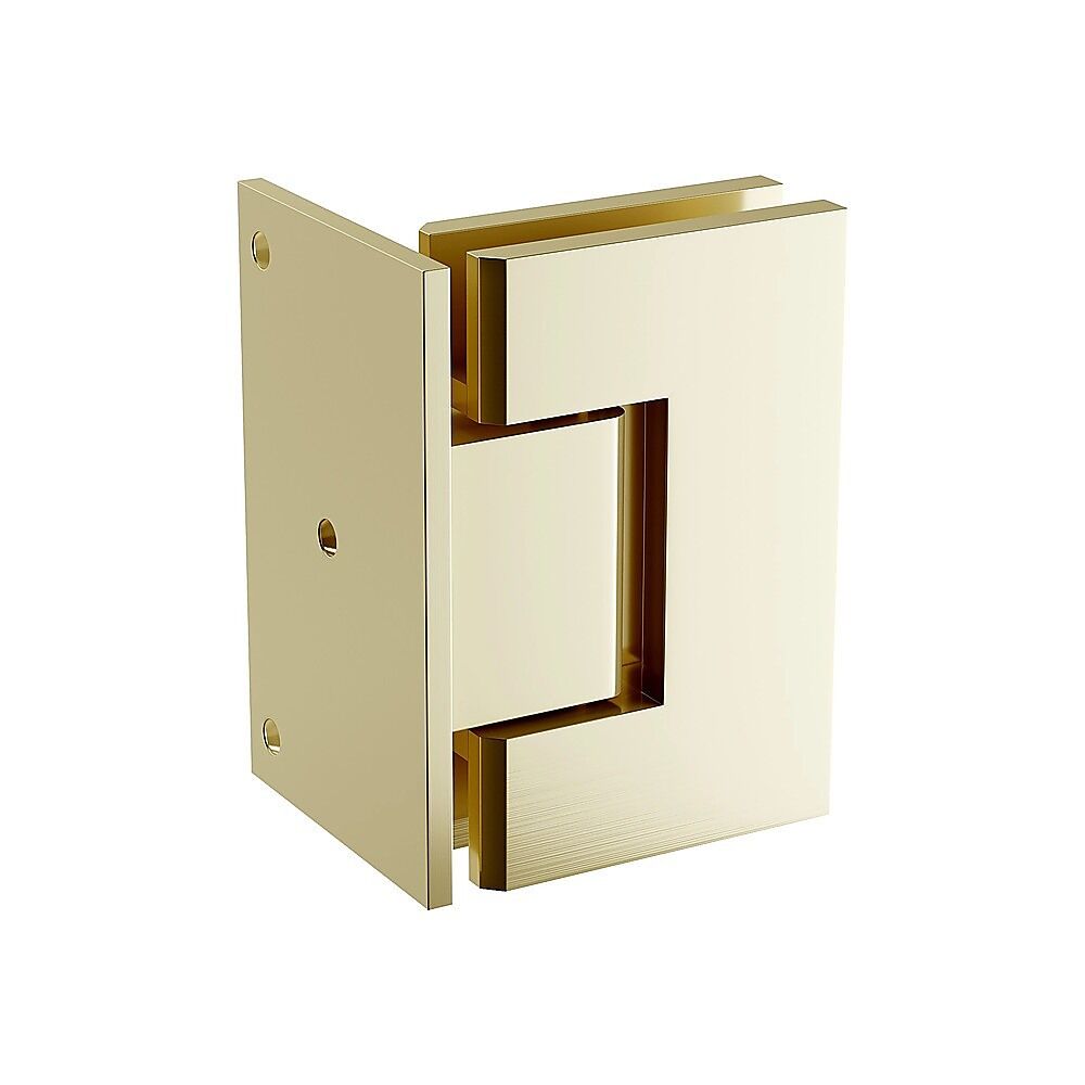 90cm Frameless Swing Bath Panel with Brushed Gold Hardware 90cm Frameless Swing Bath Panel with Brushed Gold Hardware