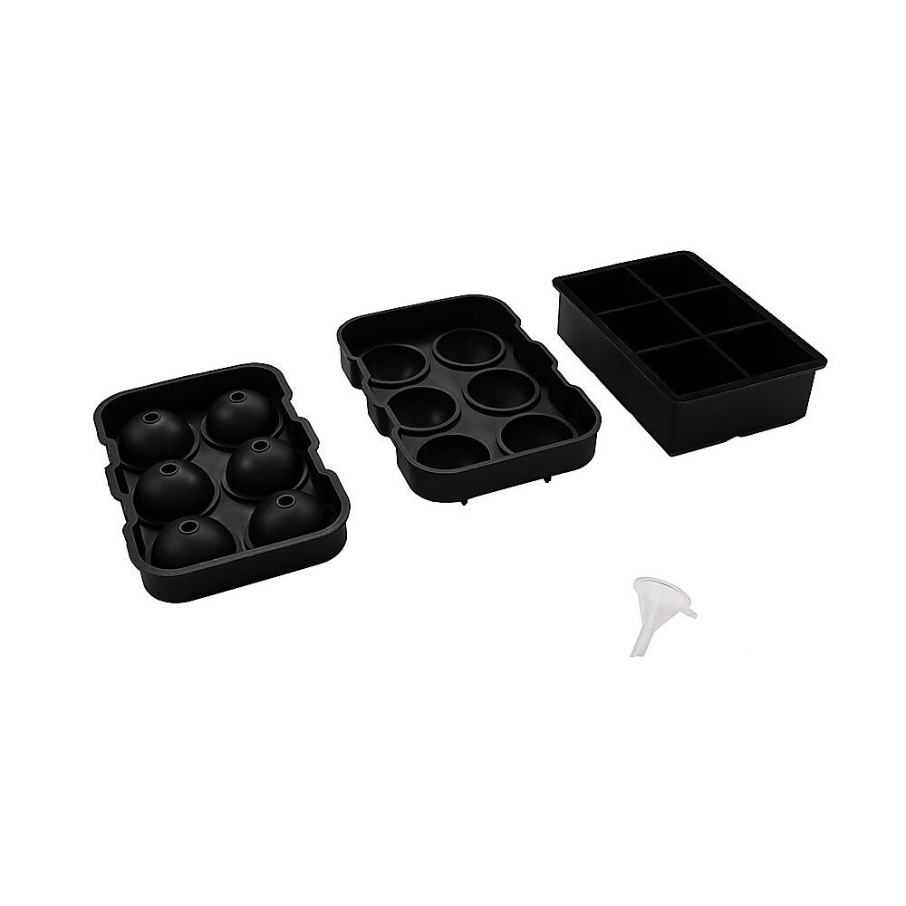 2x Ice Cube Tray Ball Mould Cube Silicone For Whisky Cocktails 2x Ice Cube Tray Ball Mould Cube Silicone For Whisky Cocktails