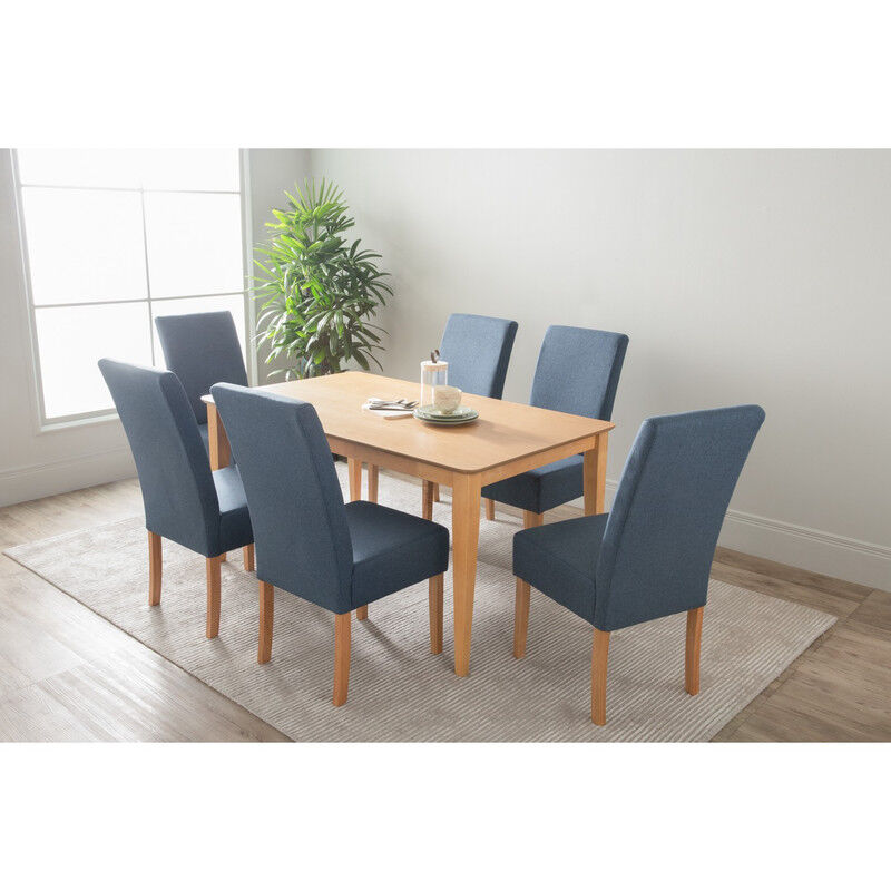 ALLEGRO Dining Table + 6x MESI Dining Chair - 7 Piece Dining Set - Natural ALLEGRO Dining Table + 6x MESI Dining Chair - 7 Piece Dining Set - Natural