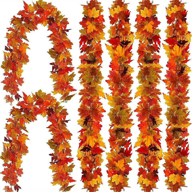 2M Artificial Fall Maple Leaf Garland 2M Artificial Fall Maple Leaf Garland
