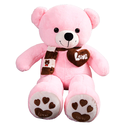 NNECN Huge 100cm Giant Pink Teddy Bear Soft Plush Cotton Scarf Bear Toy Doll Stuffed NNECN Huge 100cm Giant Pink Teddy Bear Soft Plush Cotton Scarf Bear Toy Doll Stuffed