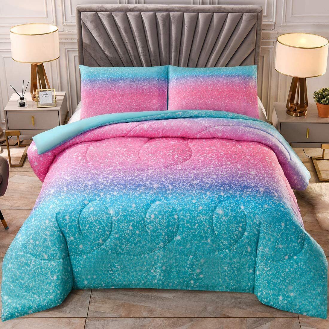Marble Gradient Comforter Set, King Size, Quilted Bedding with Pillowcases Marble Gradient Comforter Set, King Size, Quilted Bedding with Pillowcases