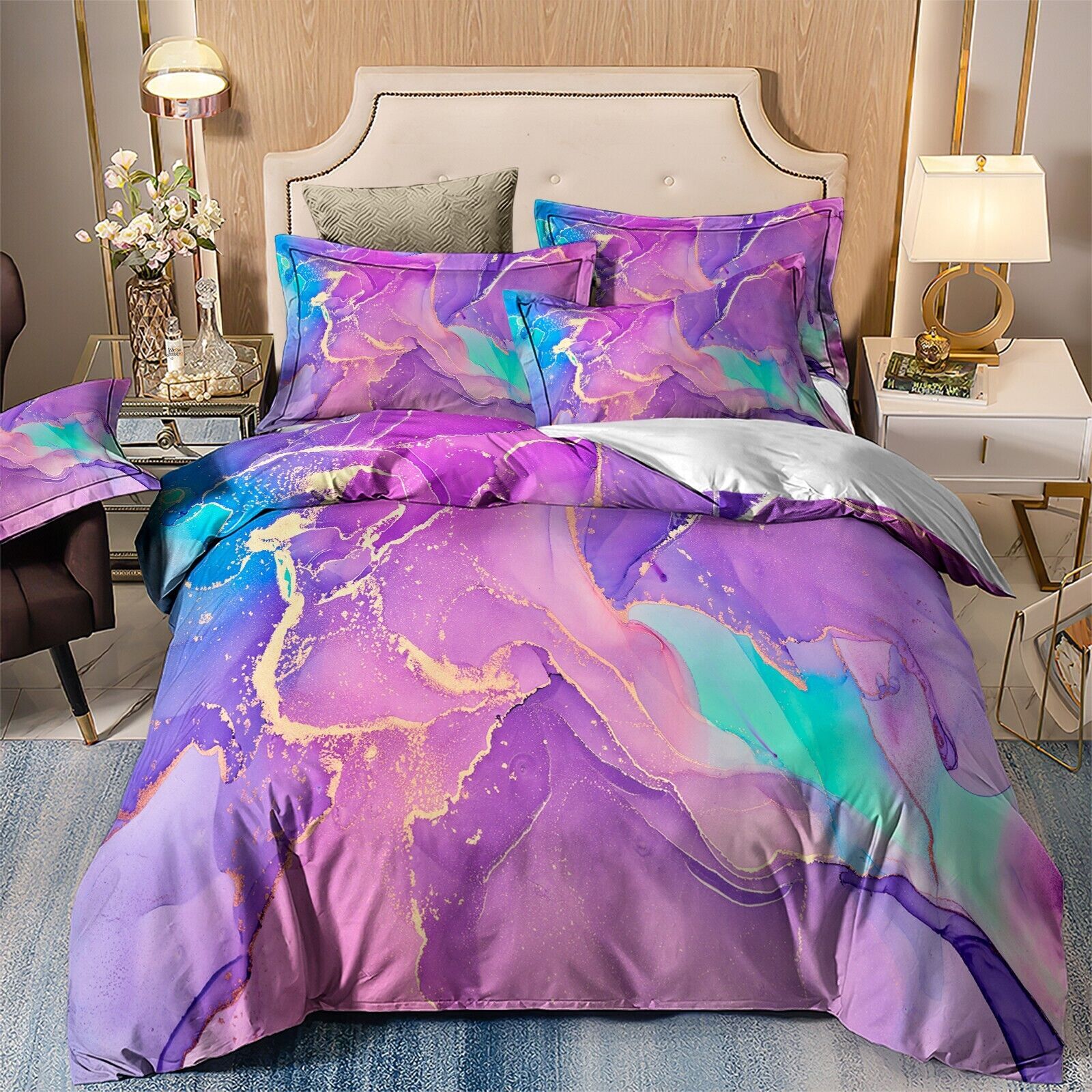 Marble Comforter Set, Queen Size, Warm Quilted Microfiber Bedding Marble Comforter Set, Queen Size, Warm Quilted Microfiber Bedding