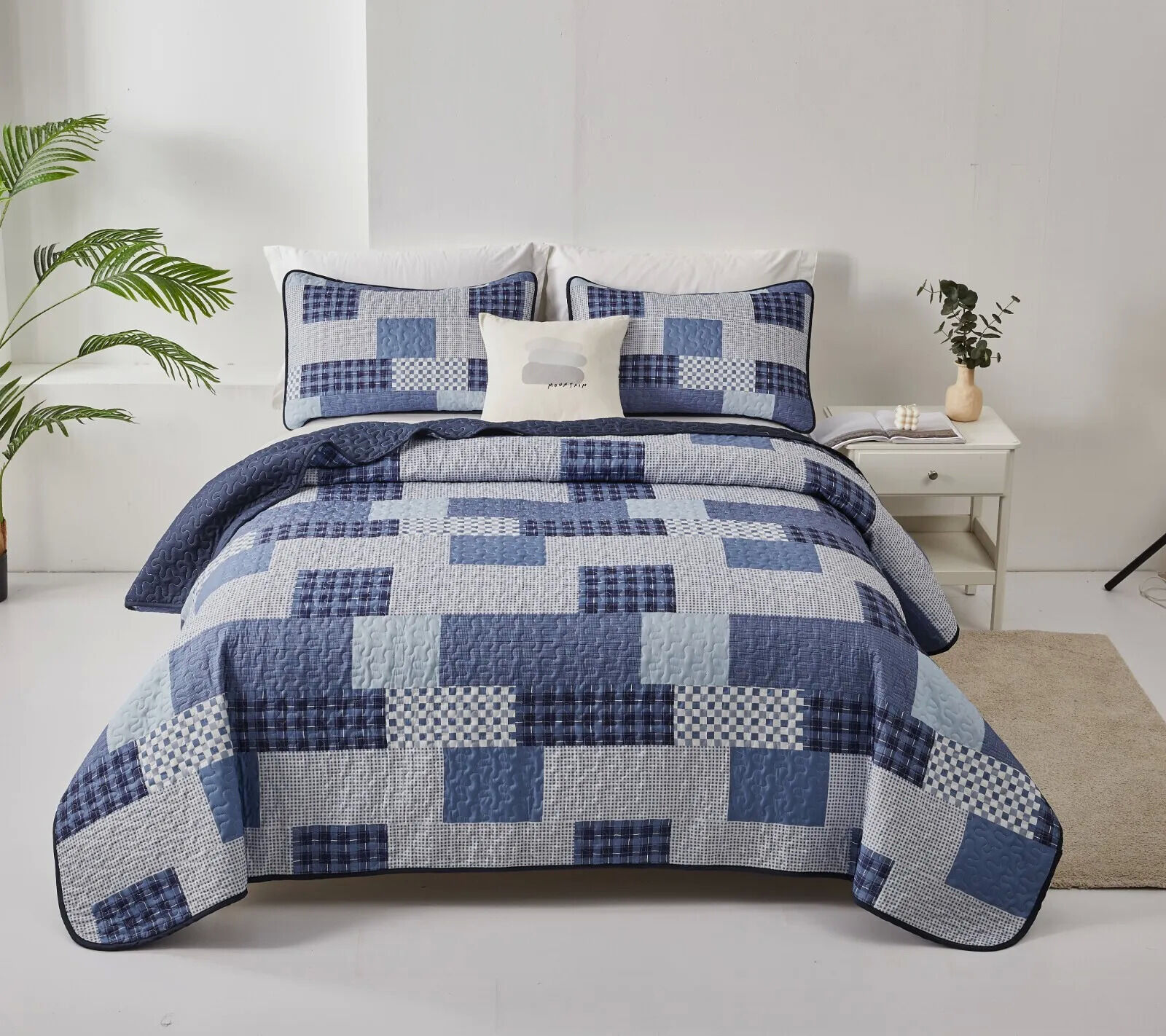 Zesty Quilted bedspread and pillowcovers set: Energize Your Bedroom Decor - Queen size Zesty Quilted bedspread and pillowcovers set: Energize Your Bedroom Decor - Queen size