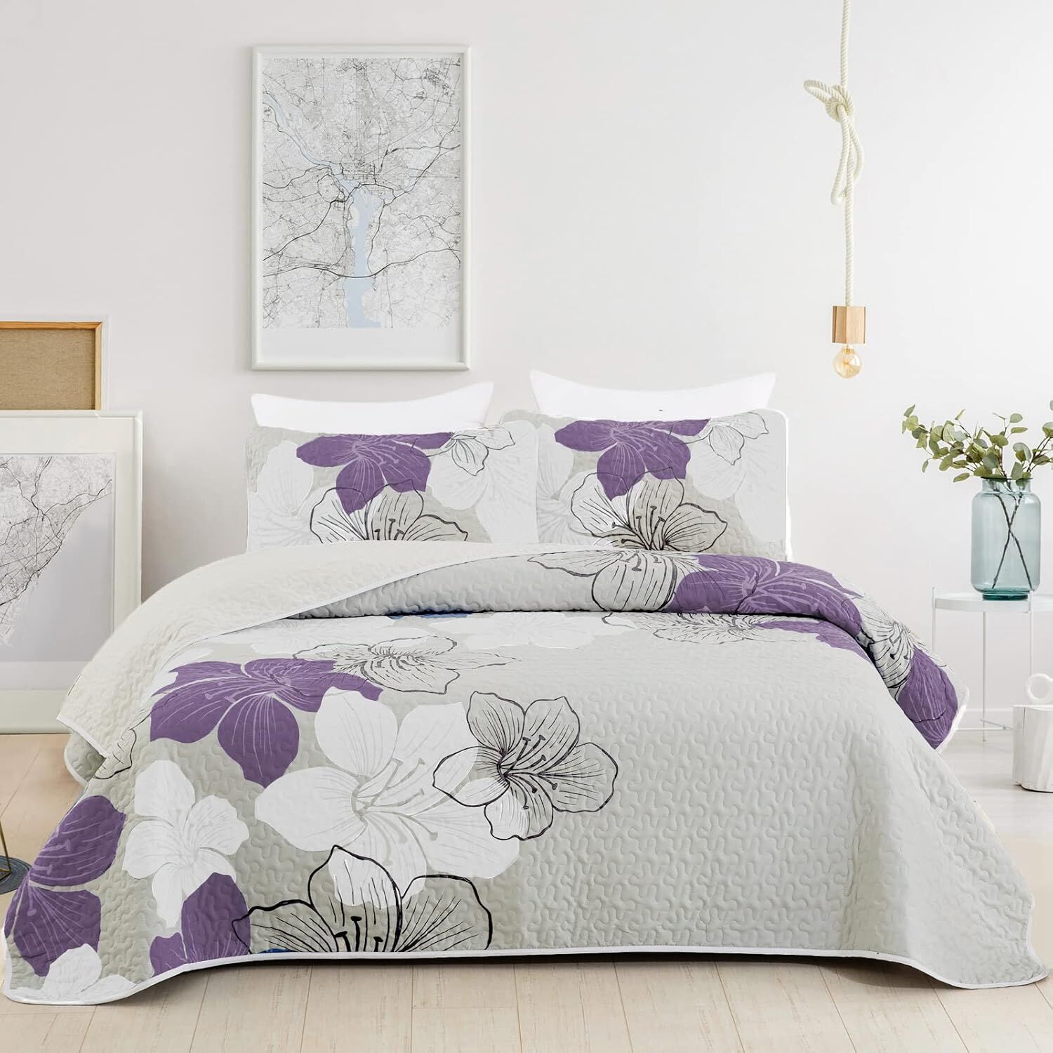 Serene Quilted bedspread and pillowcovers set: Enjoy Tranquil Comfort - Queen size Serene Quilted bedspread and pillowcovers set: Enjoy Tranquil Comfort - Queen size