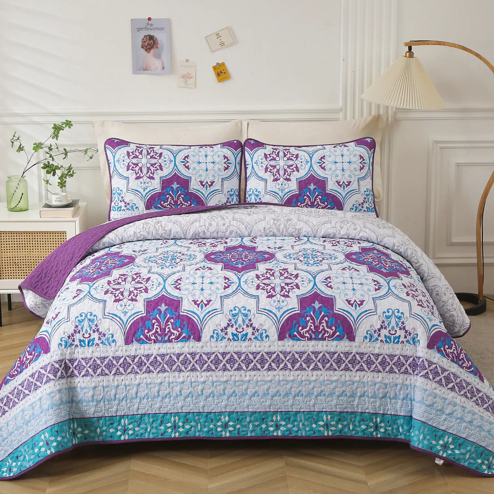 Handsome Quilted Bedspread and Pillowcases Set: Strong, Sturdy, and Stylish - Queen size Handsome Quilted Bedspread and Pillowcases Set: Strong, Sturdy, and Stylish - Queen size