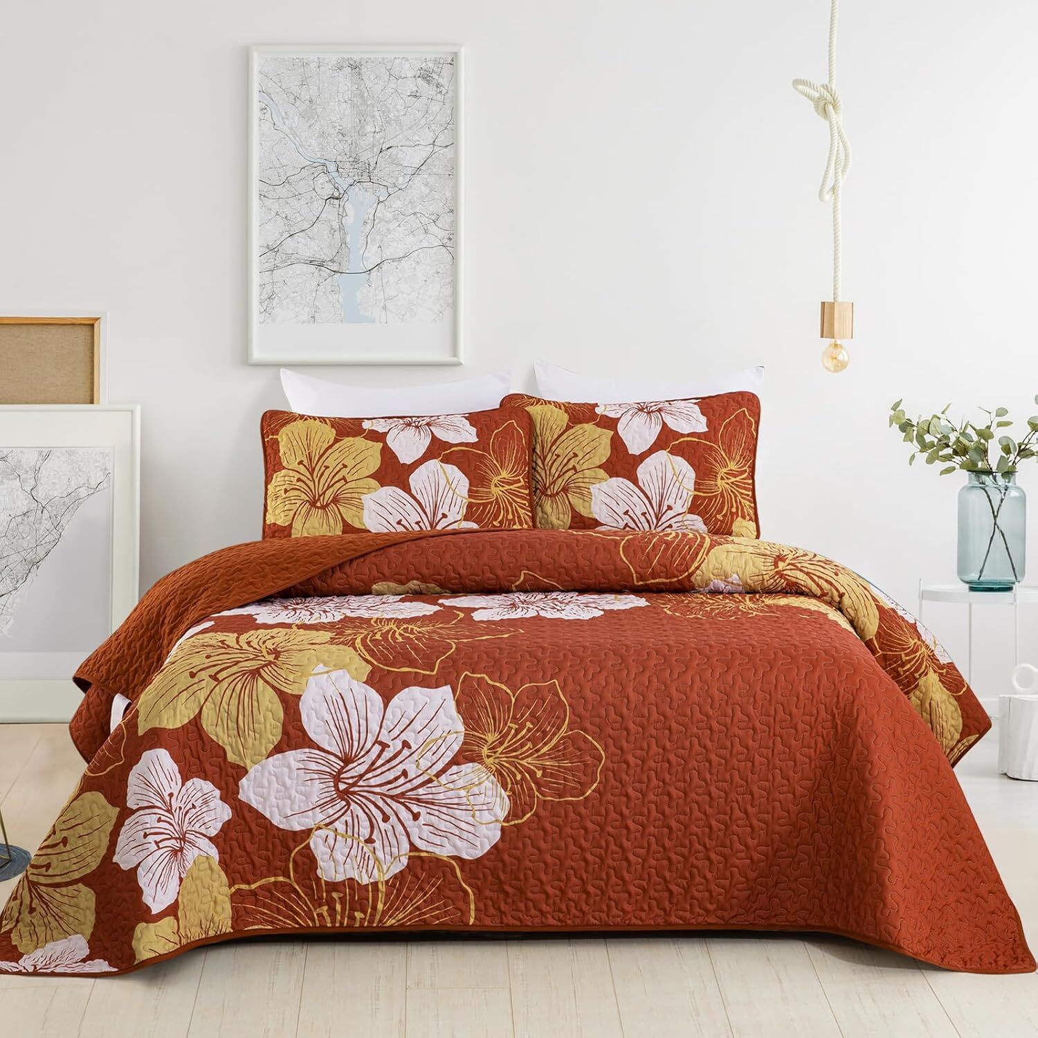 Toasty Quilted bedspread and pillowcovers set: Perfect for Cold Nights - Queen size Toasty Quilted bedspread and pillowcovers set: Perfect for Cold Nights - Queen size