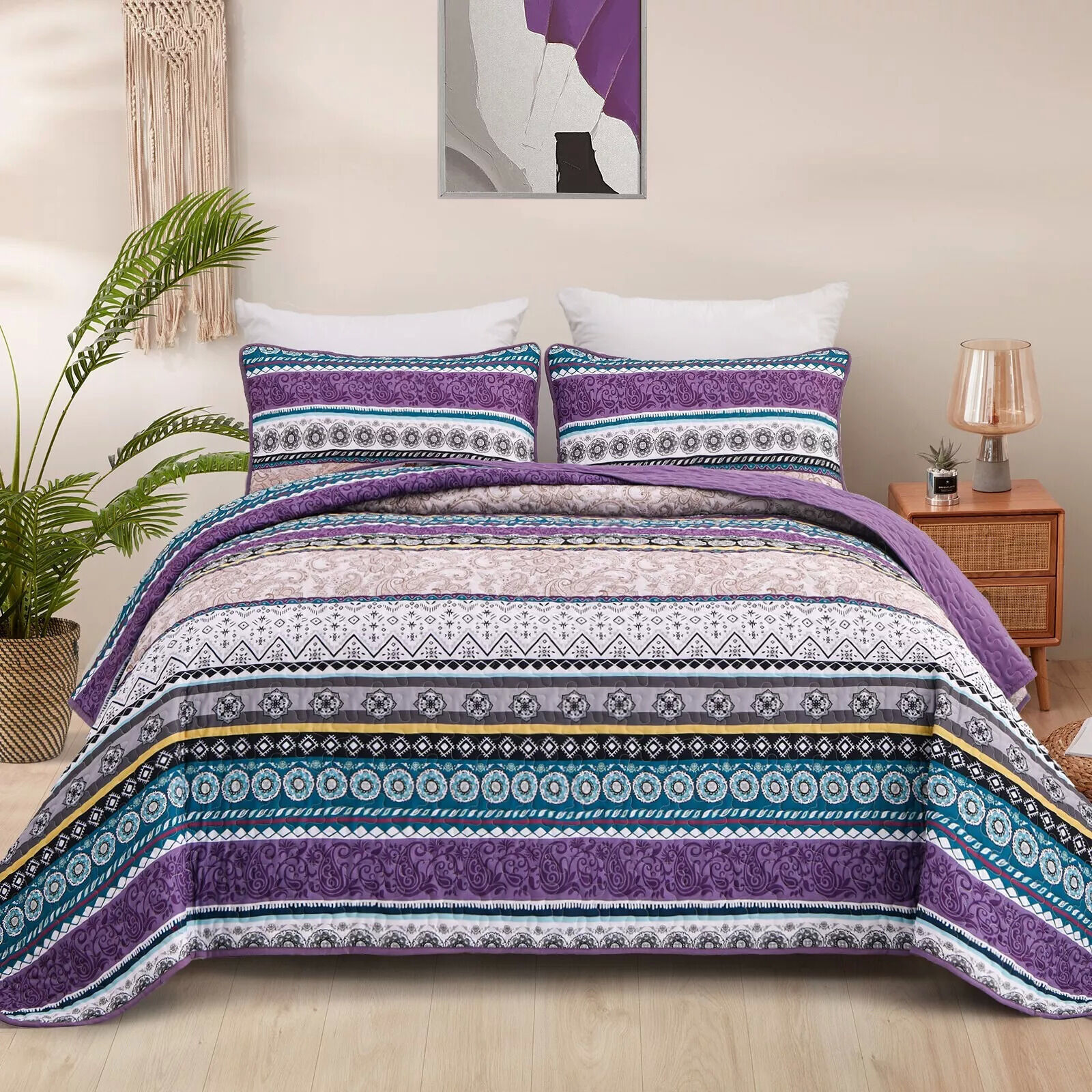 Hygge Quilted bedspread and pillowcovers set: Embrace Cozy Living - Queen size Hygge Quilted bedspread and pillowcovers set: Embrace Cozy Living - Queen size