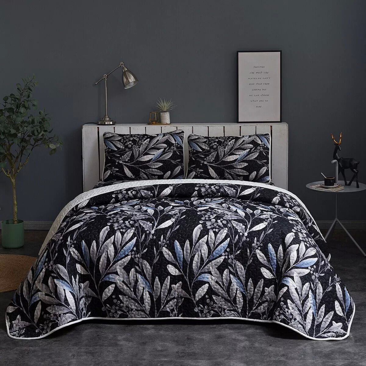 Whimsical Quilted bedspread and pillowcovers set: Add Fun to Your Space - Queen size Whimsical Quilted bedspread and pillowcovers set: Add Fun to Your Space - Queen size