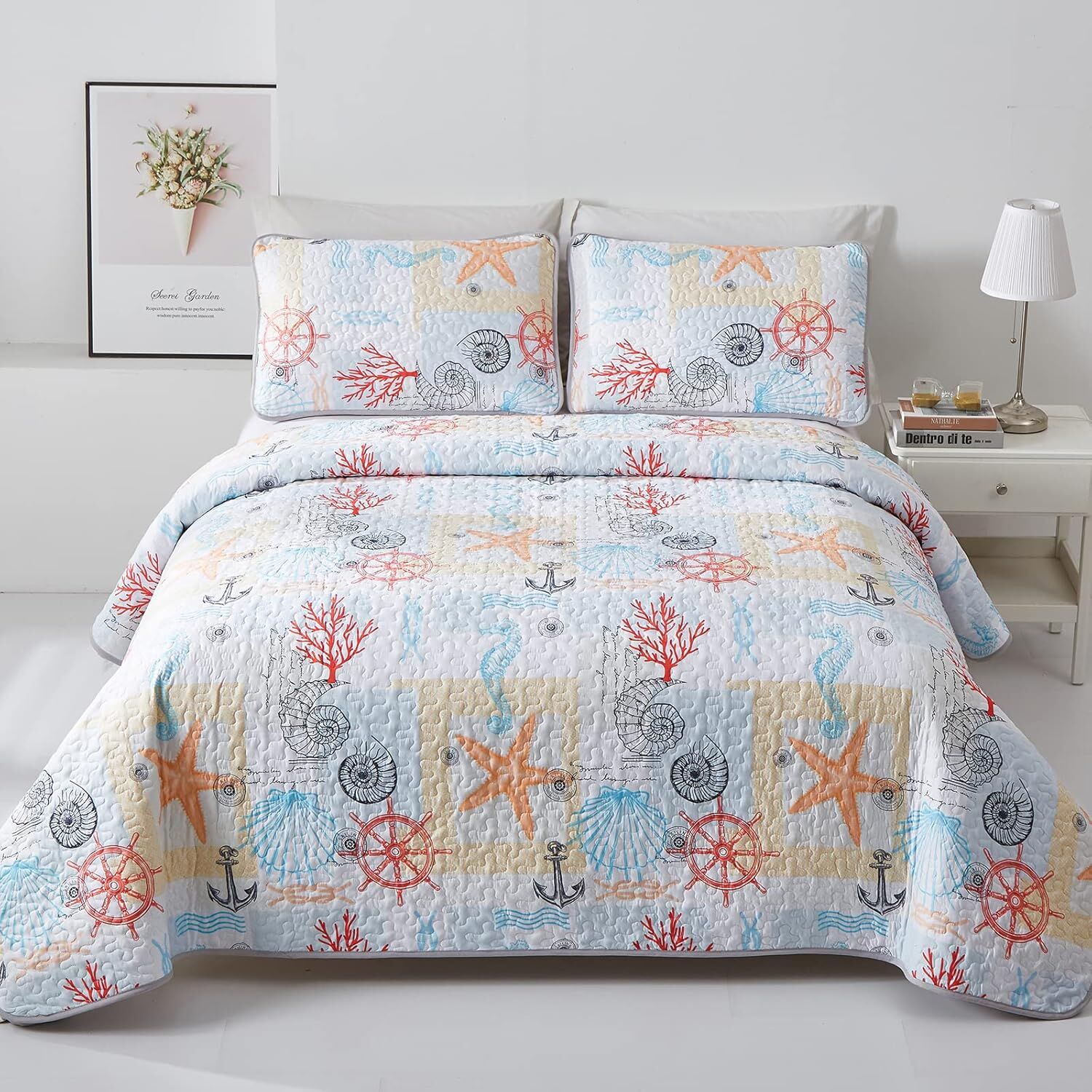 Decorative Quilted coverlet and pillowcovers set: Enhance Your Home Decor - Queen size Decorative Quilted coverlet and pillowcovers set: Enhance Your Home Decor - Queen size