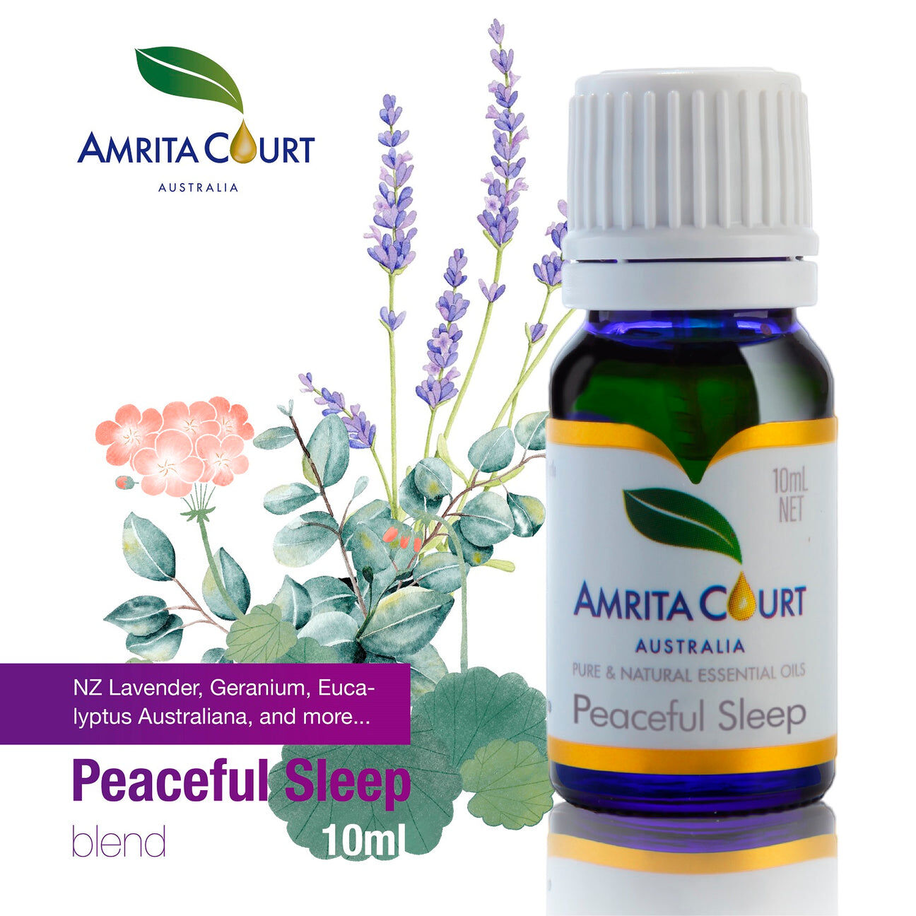 Amrita Court Pure and Essential Oils Peaceful Sleep 10ml Amrita Court Pure and Essential Oils Peaceful Sleep 10ml