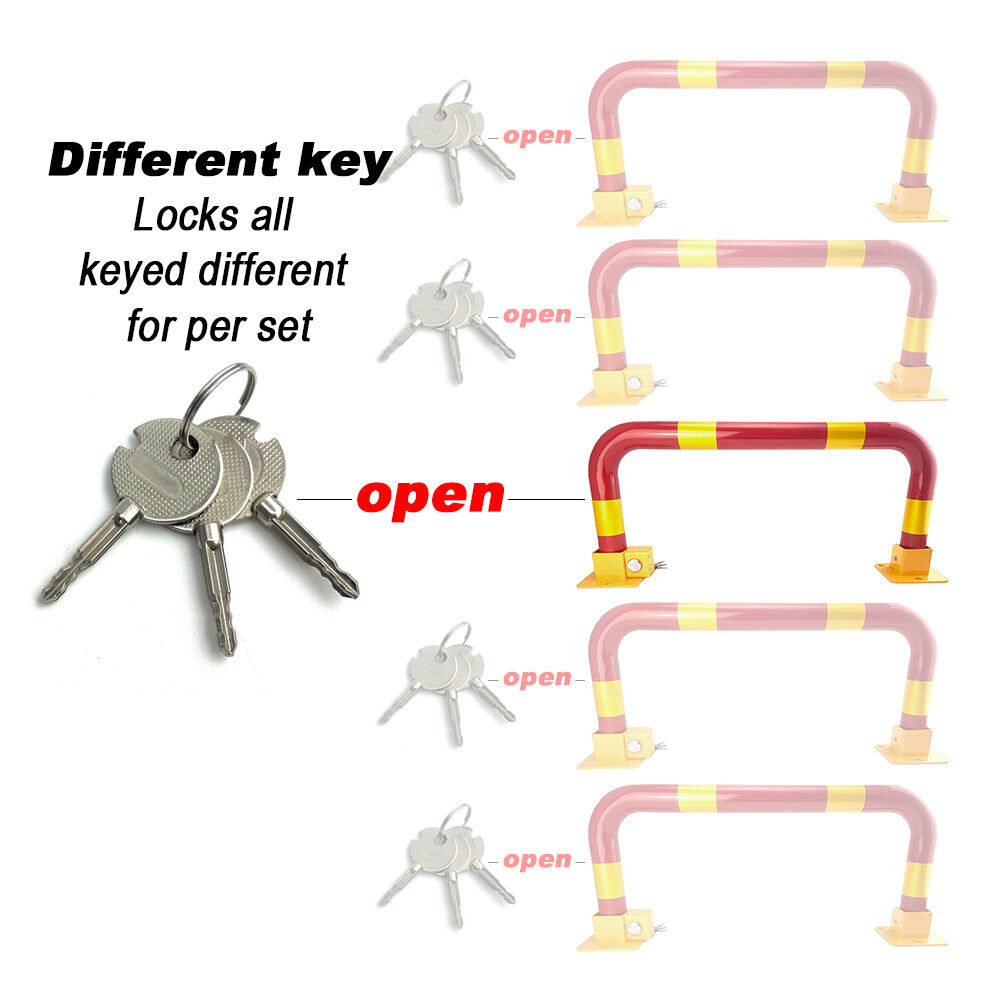 Arch Parking Barrier Fold Down Vehicle Security Locker Keyed Different Arch Parking Barrier Fold Down Vehicle Security Locker Keyed Different