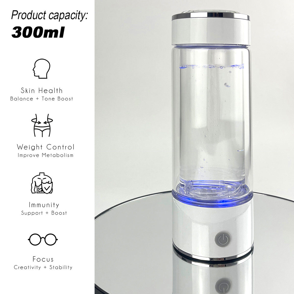 300ml H2 Hydrogen Water Bottle Alkaline Ionizer High compatibility AU 300ml H2 Hydrogen Water Bottle Alkaline Ionizer High compatibility AU