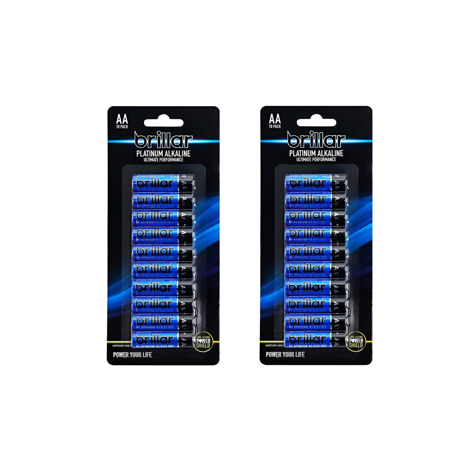 2x Brillar AA Platinum Alkaline Batteries 10pk 2x Brillar AA Platinum Alkaline Batteries 10pk