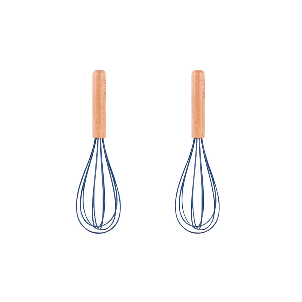 2pcs Beechwood & silicone whisk navy 2pcs Beechwood & silicone whisk navy