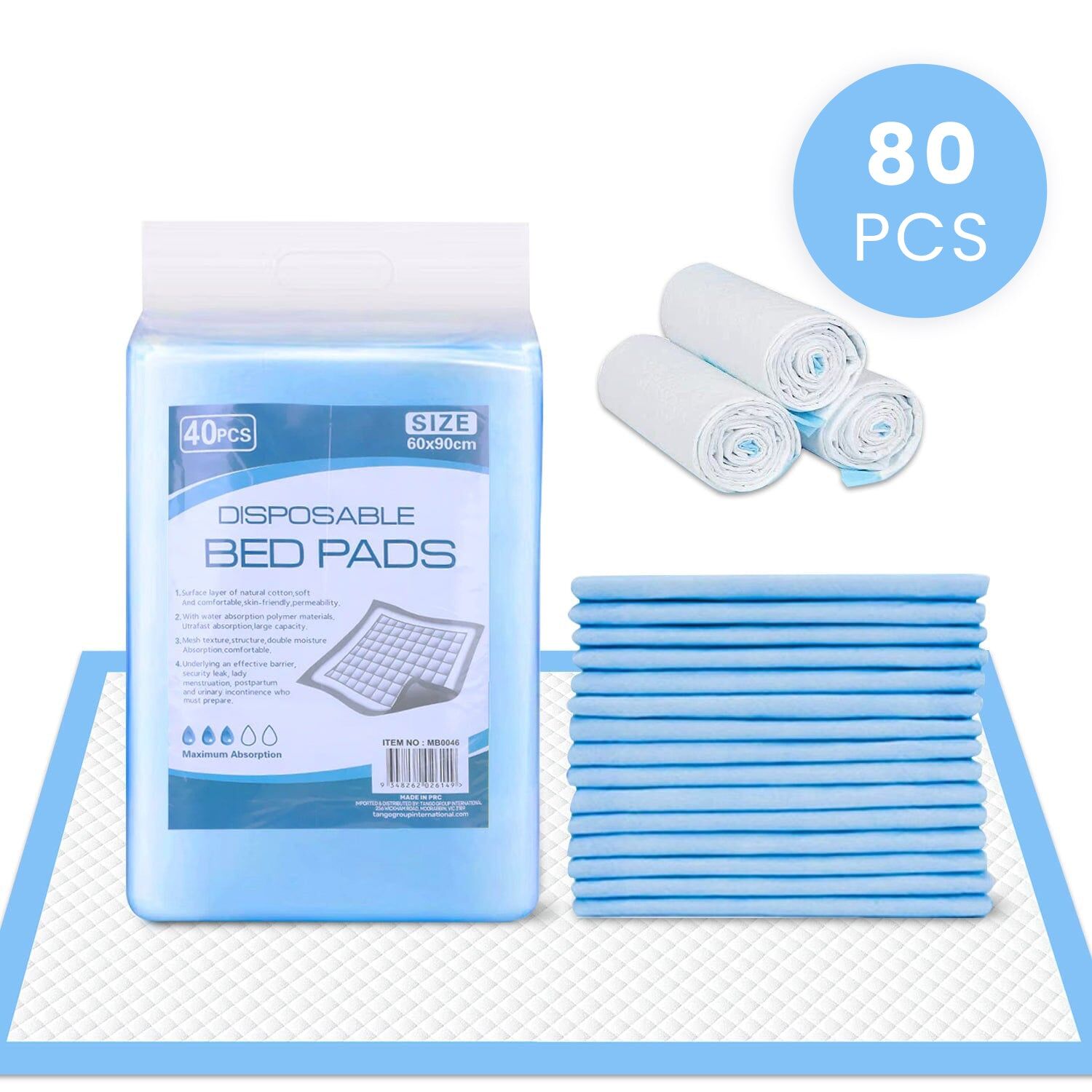 80pk Adult Disposable Bed Underpads 60 x 90cm 80pk Adult Disposable Bed Underpads 60 x 90cm