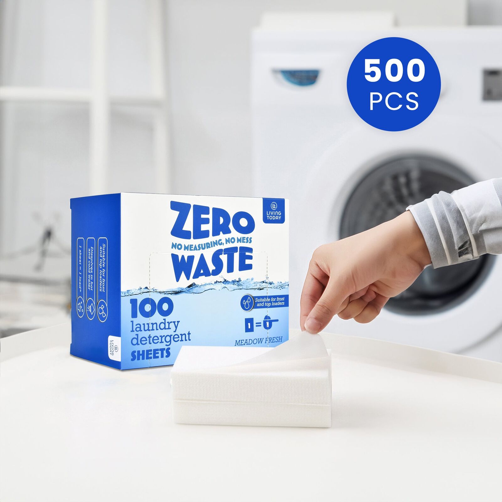 500 Sheets Eco-friendly Ultra Concentrated Laundry Detergent 500 Sheets Eco-friendly Ultra Concentrated Laundry Detergent