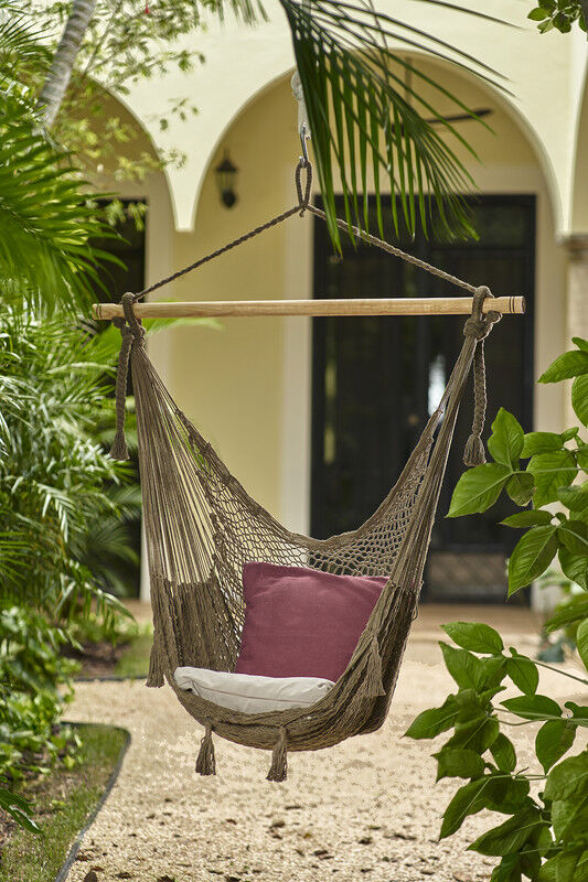 Mayan Legacy Extra Large Outdoor Cotton Mexican Hammock Chair in Cedar Colour Mayan Legacy Extra Large Outdoor Cotton Mexican Hammock Chair in Cedar Colour