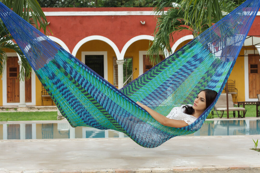 Outdoor undercover cotton Mayan Legacy hammock King size Caribe Outdoor undercover cotton Mayan Legacy hammock King size Caribe