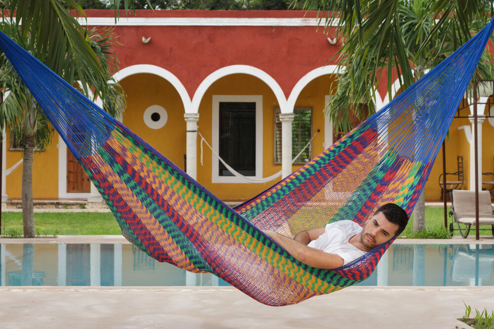 Outdoor undercover cotton Mayan Legacy hammock King size Mexicana Outdoor undercover cotton Mayan Legacy hammock King size Mexicana