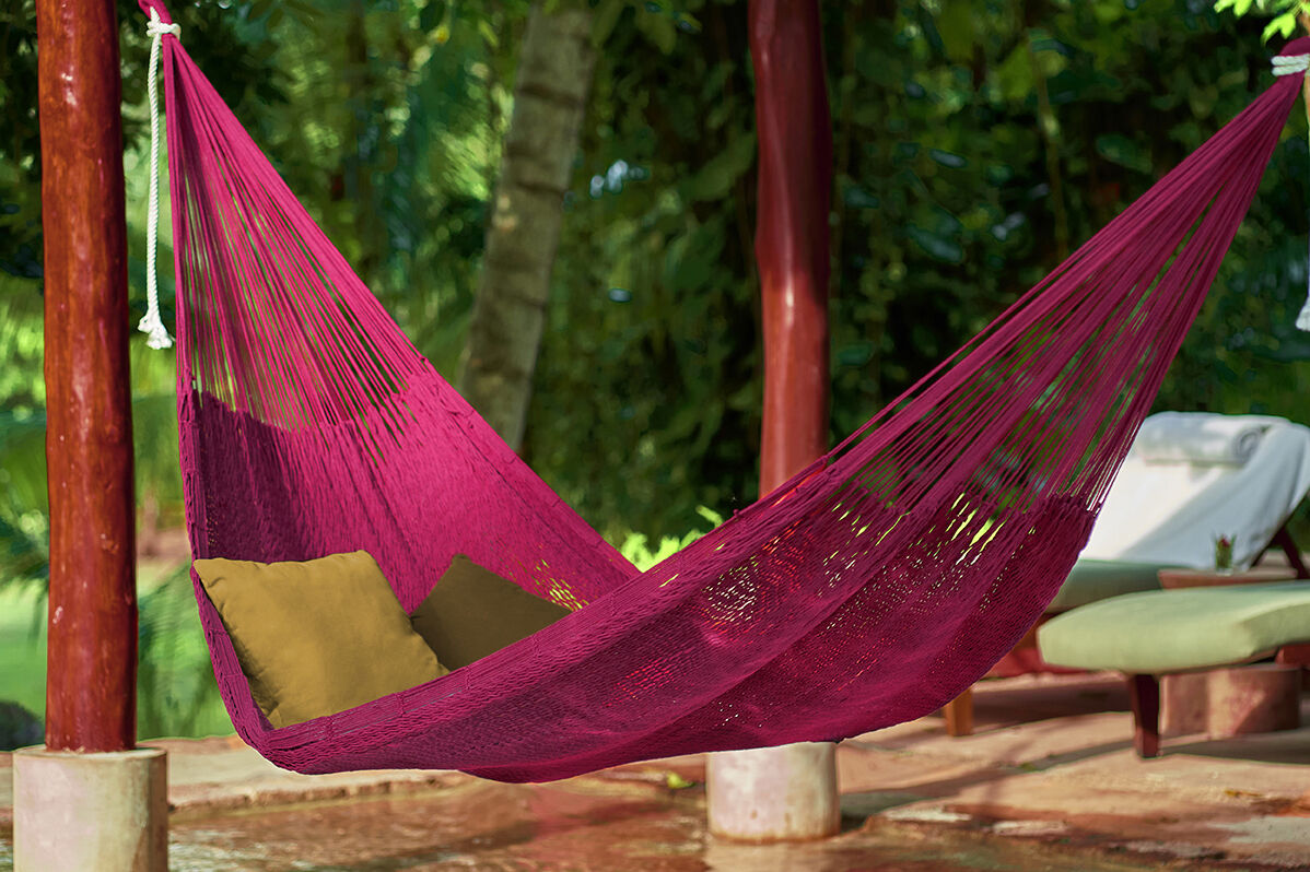 Outdoor undercover cotton Mayan Legacy hammock King size Mexican Pink Outdoor undercover cotton Mayan Legacy hammock King size Mexican Pink