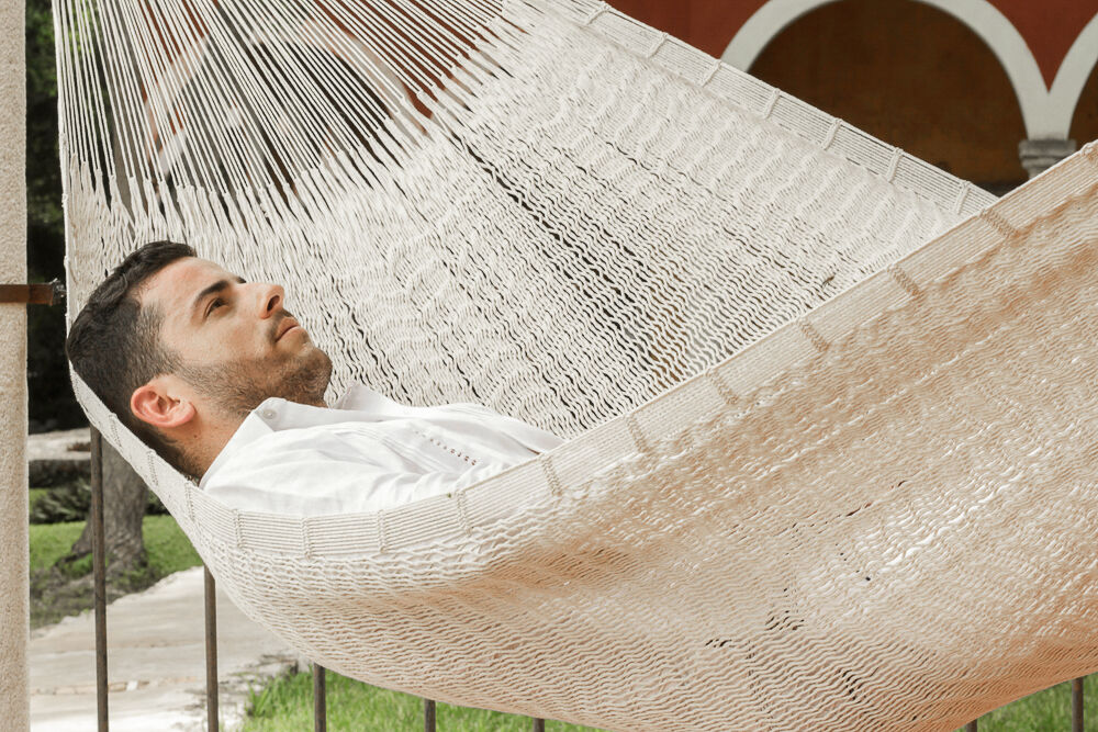 Mayan Legacy Queen Size Outdoor Cotton Mexican Hammock in Marble Colour Mayan Legacy Queen Size Outdoor Cotton Mexican Hammock in Marble Colour