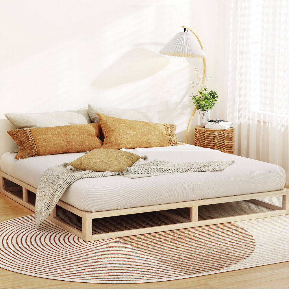 Bed Frame King Size Wooden Base Mattress Platform Timber Pine KALAM Bed Frame King Size Wooden Base Mattress Platform Timber Pine KALAM