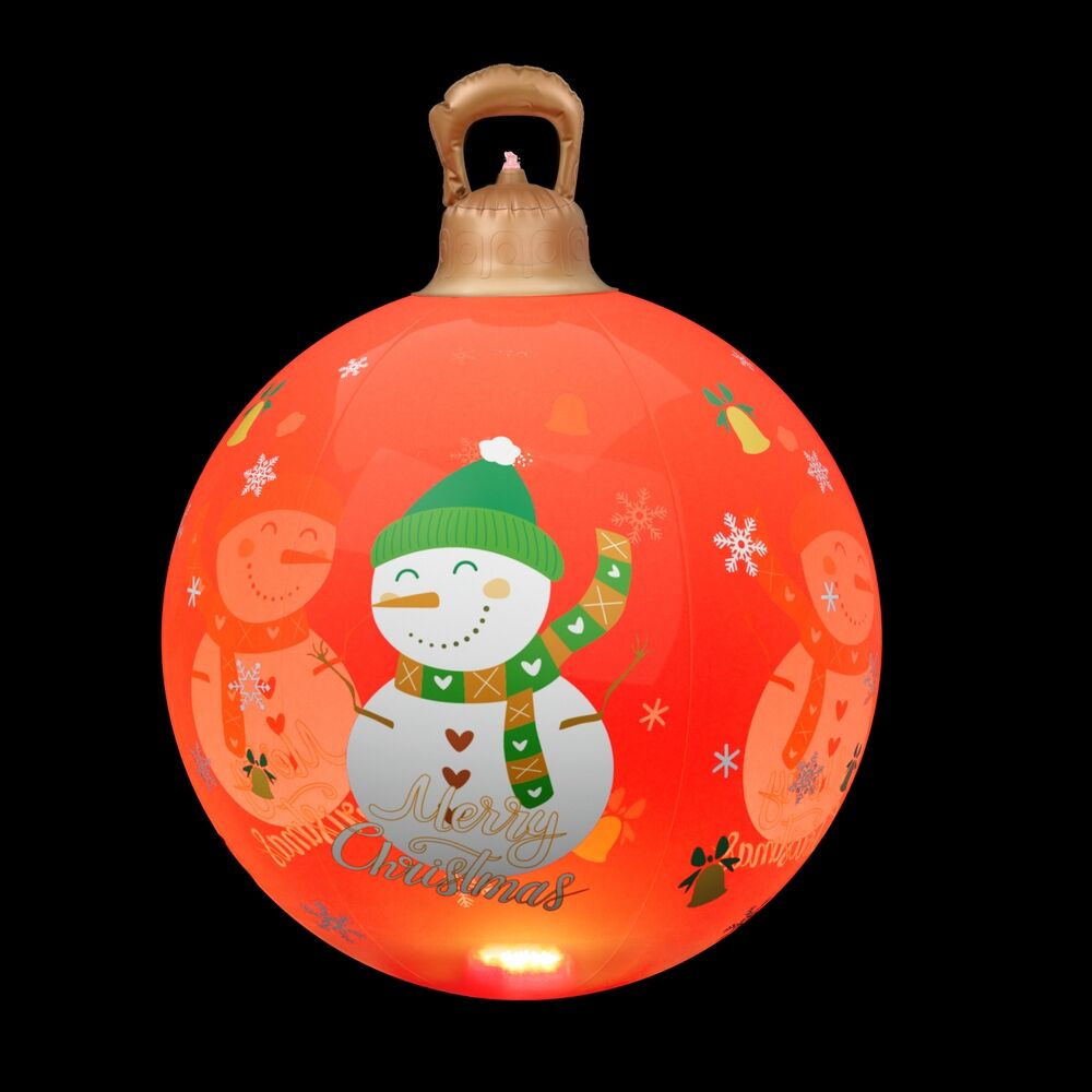 Christmas Inflatable Ball Led 60cm Snowman Decoration Bauble Red Christmas Inflatable Ball Led 60cm Snowman Decoration Bauble Red