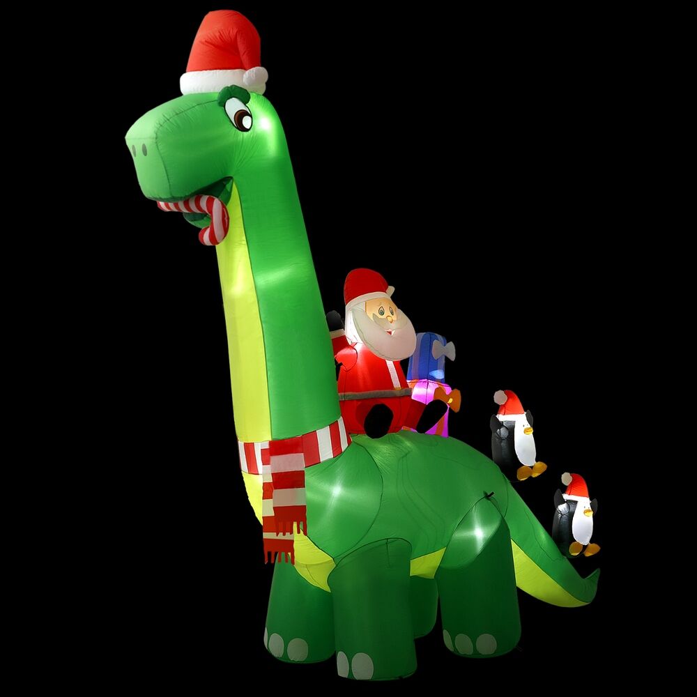 Christmas Inflatable Santa Dinosaur 3.8M Illuminated Decorations Christmas Inflatable Santa Dinosaur 3.8M Illuminated Decorations