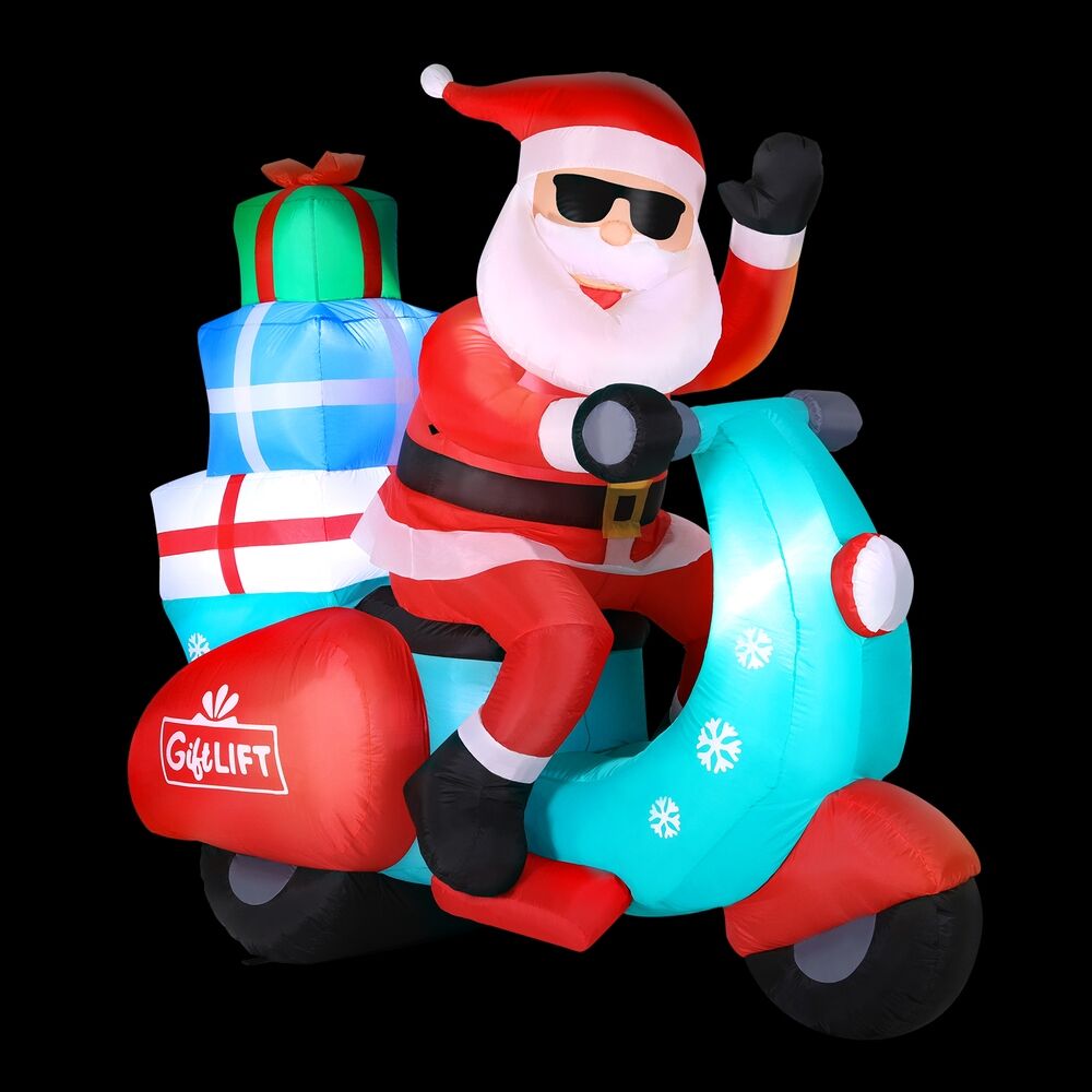 Christmas Inflatable Santa Motorbike LED Illuminated Decorations Christmas Inflatable Santa Motorbike LED Illuminated Decorations