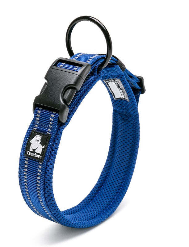 Heavy Duty Reflective Dog Collar - Blue, 2XS Heavy Duty Reflective Dog Collar - Blue, 2XS
