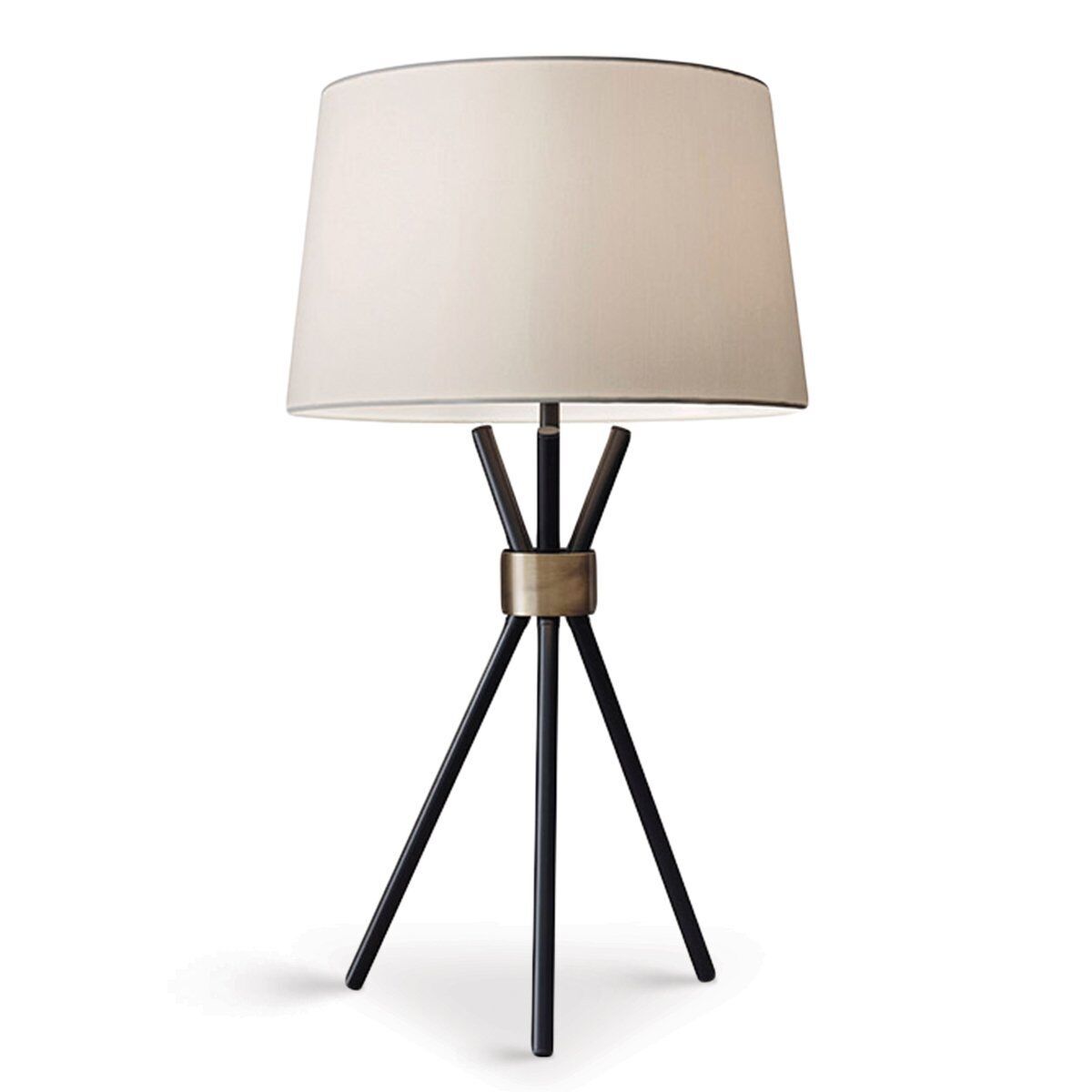 Sarantino Metal Tripod Table Lamp with Antique Brass Accent Sarantino Metal Tripod Table Lamp with Antique Brass Accent