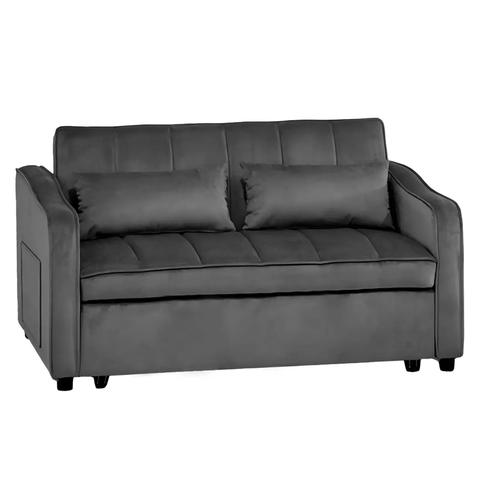 Sarantino Fenton Velvet 2-Seater Sofa Bed - Dark Grey Sarantino Fenton Velvet 2-Seater Sofa Bed - Dark Grey