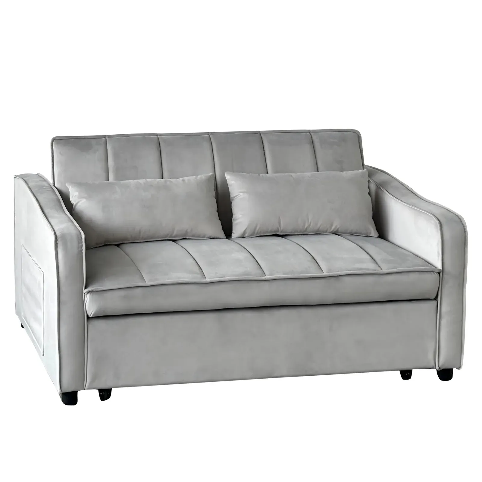 Sarantino Fenton Velvet 2-Seater Sofa Bed - Light Grey Sarantino Fenton Velvet 2-Seater Sofa Bed - Light Grey
