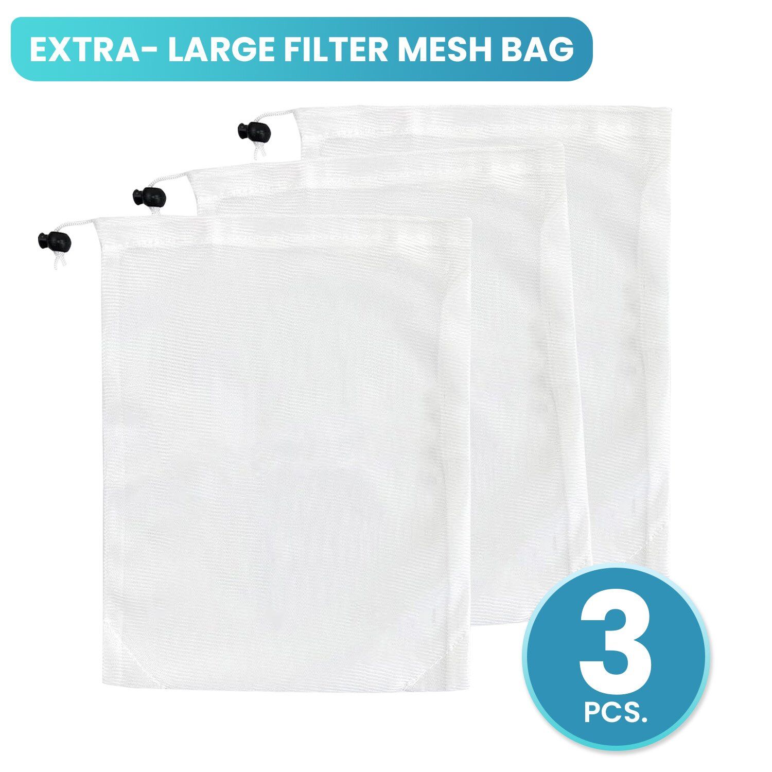 3x Spare Extra Large Mesh Bags for Pool Vacuum Leaf-Eater 3x Spare Extra Large Mesh Bags for Pool Vacuum Leaf-Eater