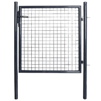Mesh Garden Gate Galvanised Steel 100x100 cm Grey
