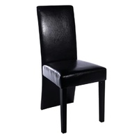 Dining Chairs 6 pcs Black Faux Leather