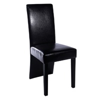 Dining Chairs 4 pcs Black Faux Leather