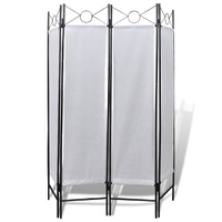 4-Panel Room Divider Privacy Folding Screen White 160 x 180 cm