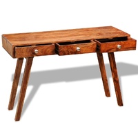 Console Table with 3 Drawers 76 cm Solid Acacia Wood